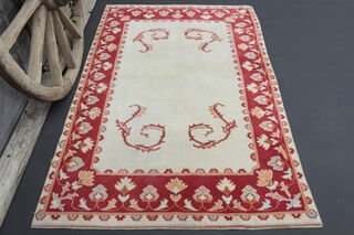 Handmade Vintage Pastel Rug - Thumbnail