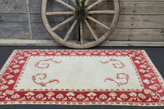 Handmade Vintage Pastel Rug - Thumbnail