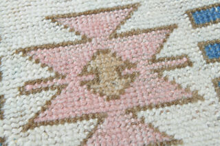 Handmade Vintage Pastel Area Rug - Thumbnail