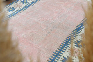 Handmade Vintage Pastel Area Rug - Thumbnail