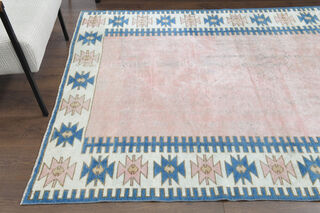 Handmade Vintage Pastel Area Rug - Thumbnail