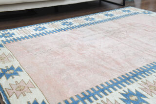 Handmade Vintage Pastel Area Rug - Thumbnail