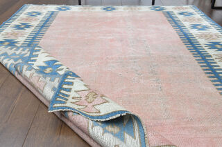 Handmade Vintage Pastel Area Rug - Thumbnail