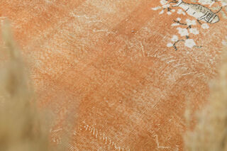 Distressed Orange Floral Rug - Thumbnail