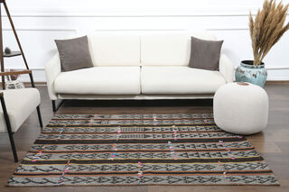 Striped Turkish Area Rug - Thumbnail