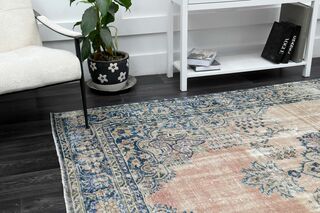 Navy Blue Orange Area Rug - Thumbnail