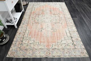 Orange Oriental Area Rug - Thumbnail