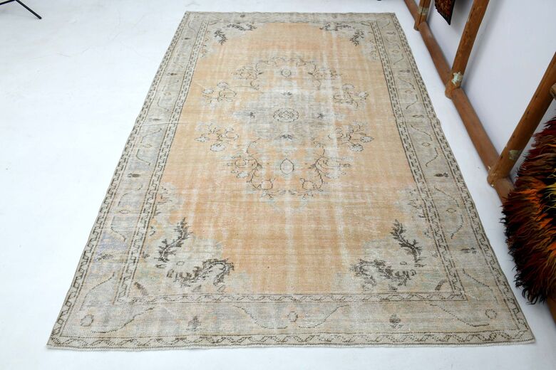 Orange Beige Area Rug