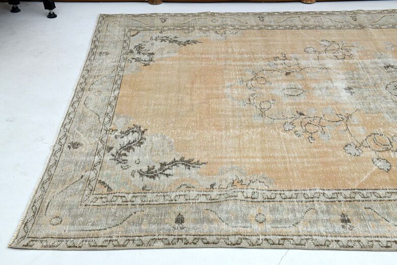 Orange Beige Area Rug