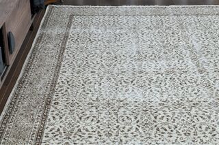 Floral Gray Beige Area Rug - Thumbnail