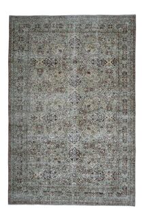 Green Brown Floral Rug - Thumbnail