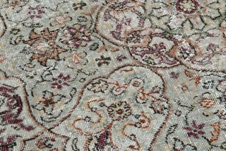 Green Brown Floral Rug - Thumbnail