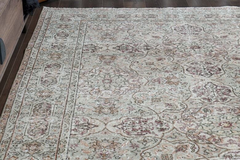 Green Brown Floral Rug