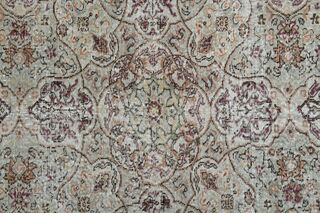 Green Brown Floral Rug - Thumbnail