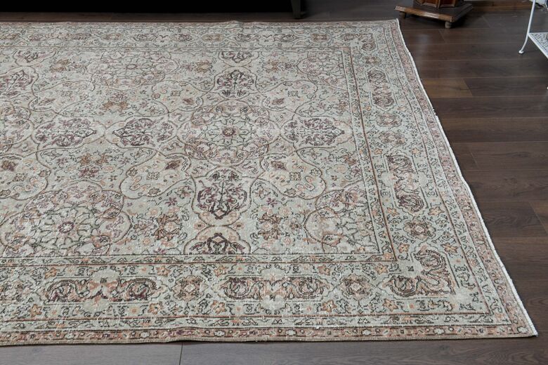 Green Brown Floral Rug