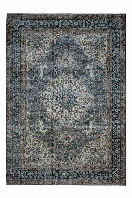 Dark Blue Brown Area Rug