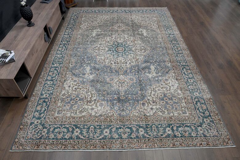 Dark Blue Brown Area Rug