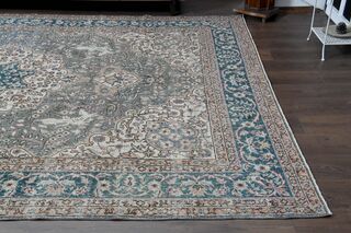 Dark Blue Brown Area Rug - Thumbnail