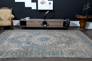 Dark Blue Brown Area Rug - Thumbnail