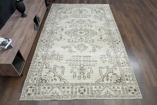 Vintage Oriental Beige Rug - Thumbnail