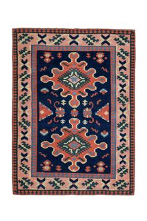 Pink Blue Vintage Rug - Thumbnail