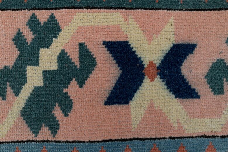 Pink Blue Vintage Rug