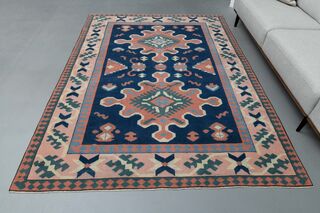 Pink Blue Vintage Rug - Thumbnail