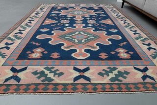 Pink Blue Vintage Rug - Thumbnail