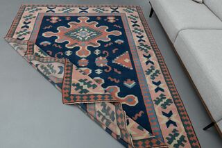 Pink Blue Vintage Rug - Thumbnail