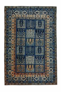 Scandinavian Blue Vintage Rug - Thumbnail