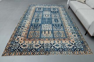 Scandinavian Blue Vintage Rug - Thumbnail