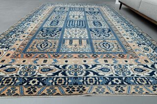 Scandinavian Blue Vintage Rug - Thumbnail