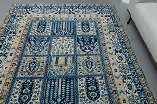 Scandinavian Blue Vintage Rug - Thumbnail