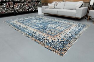 Scandinavian Blue Vintage Rug - Thumbnail