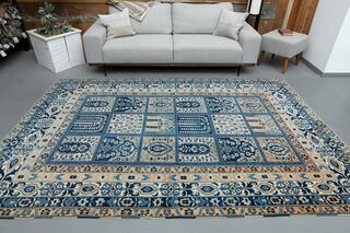 Scandinavian Blue Vintage Rug - Thumbnail