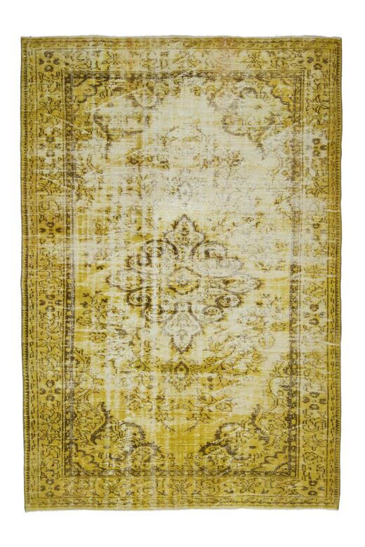 Overdyed Yellow Vintage Rug