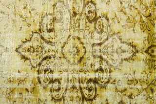 Overdyed Yellow Vintage Rug - Thumbnail