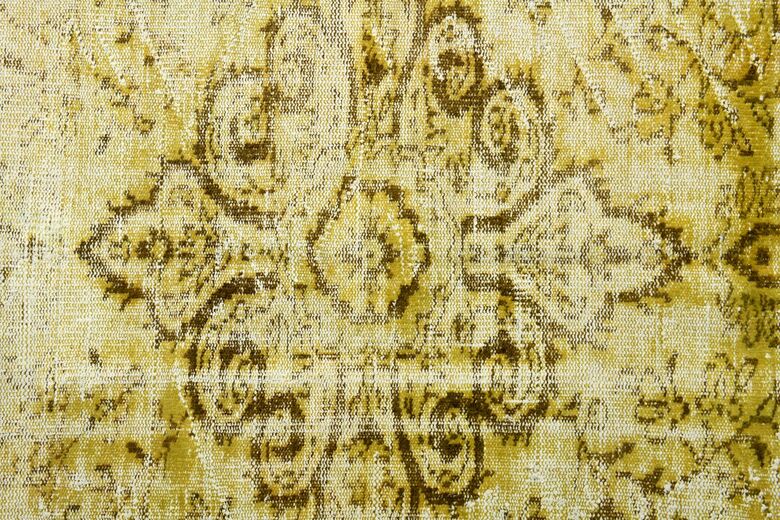 Overdyed Yellow Vintage Rug