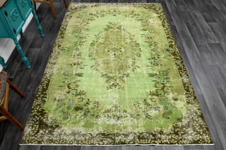 Green Vintage Area Rug - Thumbnail