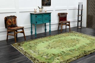 Green Vintage Area Rug - Thumbnail