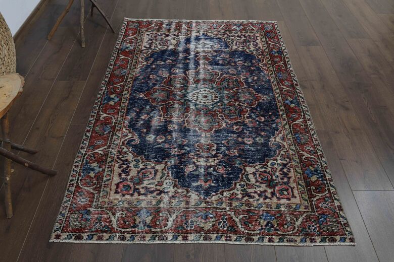 Navy Blue Vintage Area Rug