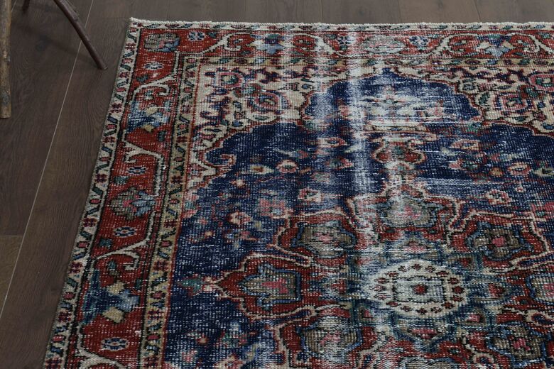 Navy Blue Vintage Area Rug