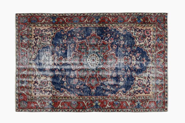 Navy Blue Vintage Area Rug