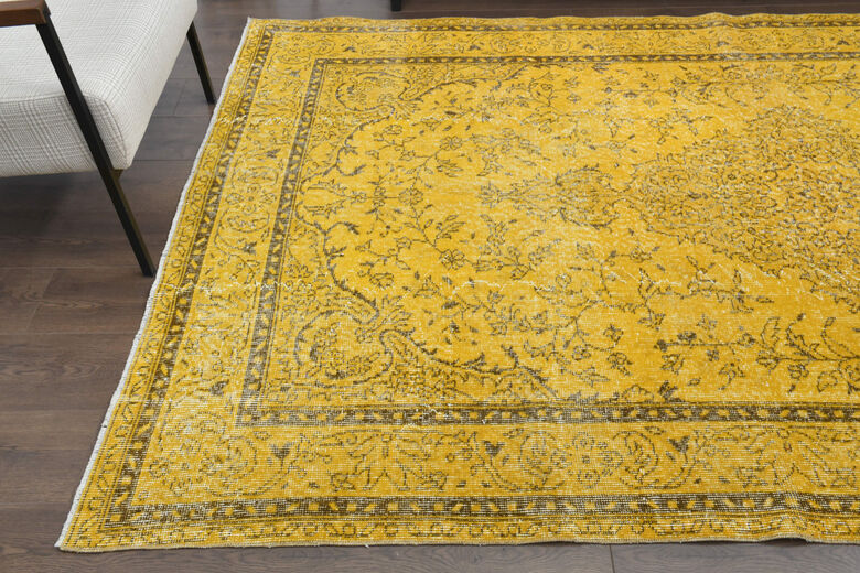 1970's Yellow Area Rug