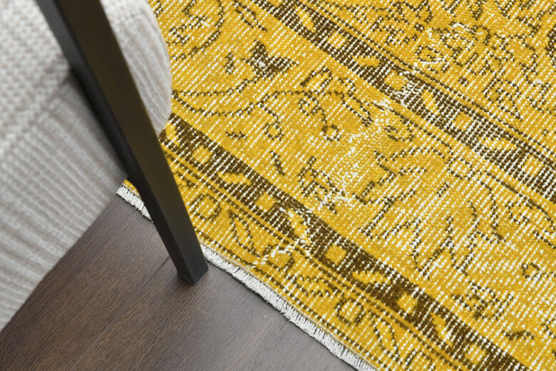 1970's Yellow Area Rug