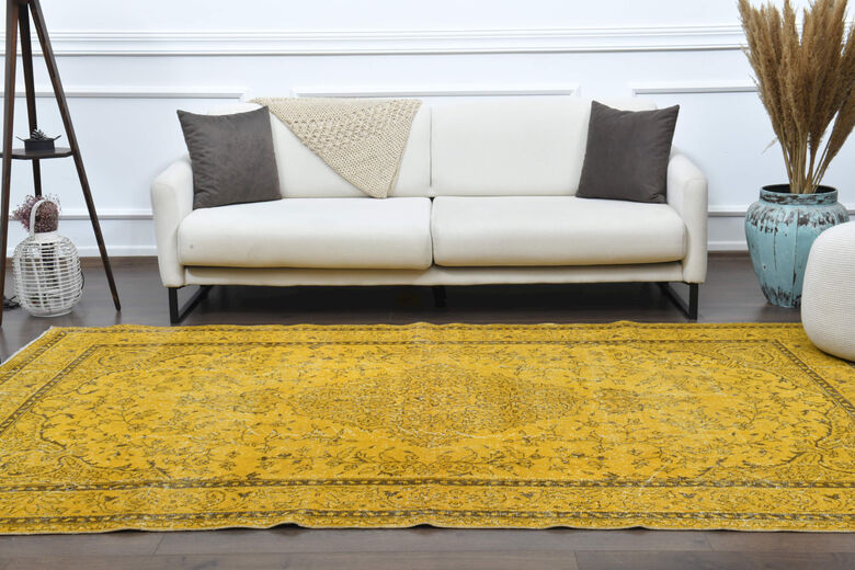 1970's Yellow Area Rug