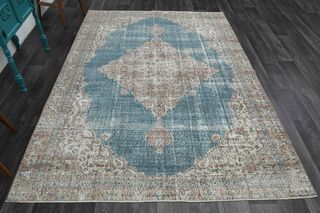 Water Blue Vintage Area Rug - Thumbnail