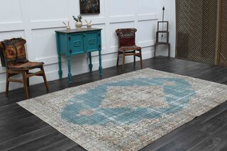 Water Blue Vintage Area Rug - Thumbnail