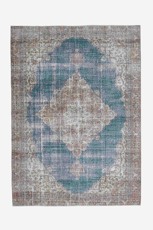 Water Blue Vintage Area Rug