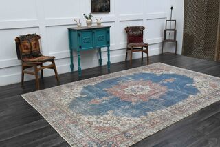 Blue Oriental Vintage Area Rug - Thumbnail